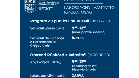 DIRECȚIA DE EVIDENȚĂ A PERSOANELOR - PROGRAM CU PUBLICUL DE RUSALII