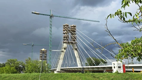 A Szamoson épülő harmadik híd építése ütemterv szerint halad